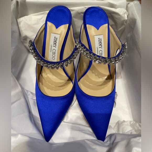 ❌SOLD OUT❌Jimmy Choo Royal Blue Bing 100 Pumps Size 37.5 - Picture 4 of 5